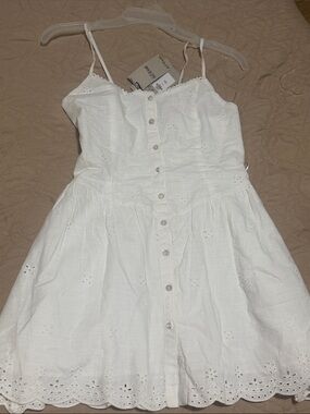 White Eyelet Button-Front Sundress